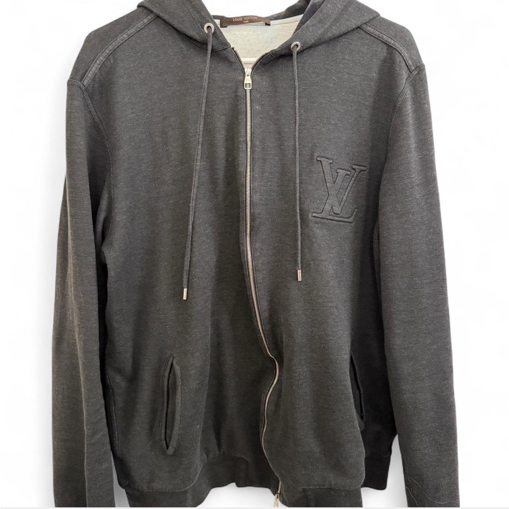 Louis Vuitton Men's Dark Gray Zip-Up Sweater